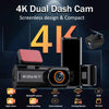 4K dual dash cam with night vision, WiFi, GPS, compact screenless design, and parking monitor.
