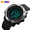 Men's SKMEI black digital sports watch with double display and alarm feature