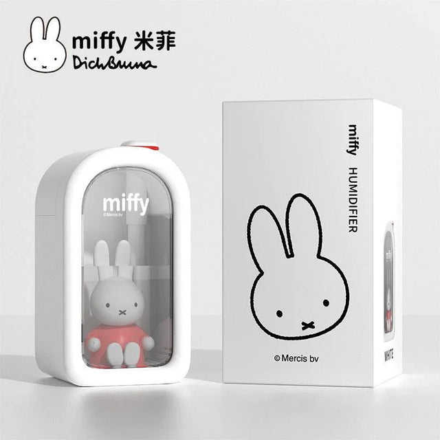 Miffy rabbit doll humidifier with white case and gift box, minimalist design