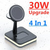 30W 4-in-1 wireless charging station with upgraded black stand on a light surface