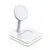 White vanity mirror with tray on minimalist white background