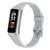 White fitness tracker smartwatch with color display on isolated background