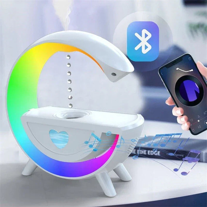 Bluetooth smart humidifier speaker with LED rainbow lights and smartphone control