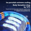 Ice porcelain cooling neck device with blue tech design and text highlighting 15°C drop