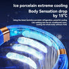 Ice porcelain cooling neck device with blue tech design and text highlighting 15°C drop