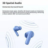 OnePlus blue wireless earbuds with 3D spatial audio and immersive surround sound graphics