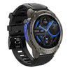 Black and gray rugged GPS smartwatch with round display, fitness tracking, water resistant case.