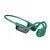 Green bone conduction wireless headphones with wraparound headband