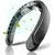 Black wireless Bluetooth headset with control buttons and floating music notes