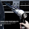 Wireless portable handheld vacuum cleaner cleaning car air vent.