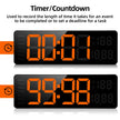 Digital timer countdown clock with orange LED display and day indicators