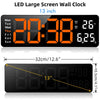 LED large screen wall clock 13 inch, digital display with temperature and date, 32cm x 10.5cm