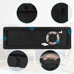 Black electronic device back panel with USB cable, mounting holes, and control buttons