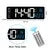 Digital wall clock with large LED display, temperature, and alarm features