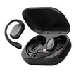 Black wireless Bluetooth earphones with charging case and digital display