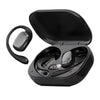 Black wireless Bluetooth earphones with charging case and digital display