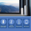 Smart blind motor with remote by window, mountain view, features app control and lithium battery