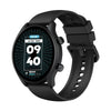 Black smart fitness watch with digital display, heart rate and step counter