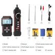 Network cable tester kit with emitter, receiver, cables, manual, toolkit, and accessories
