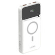 White LDNIO power bank 10000mAh with LED display and dual USB ports