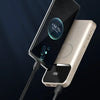 Smartphone fast charging via gold 10000mAh power bank with digital display