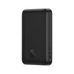 Black 20W power bank with rounded edges and minimalistic design on white background