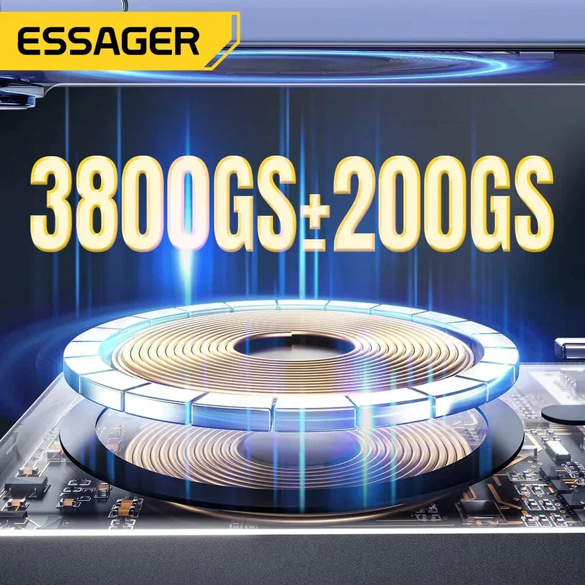 ESSAGER wireless charging coil on circuit board with 3800GS+200GS text.