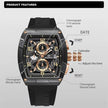 NAVIFORCE black and gold men's chronograph watch with labeled features and black strap
