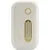 White automatic air freshener dispenser with gold accent, wall-mounted design