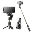 Adjustable selfie stick tripod with smartphone holder and Bluetooth remote