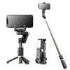 Adjustable selfie stick tripod with smartphone holder and Bluetooth remote