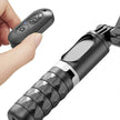 Black selfie stick handle with detachable Bluetooth remote control