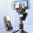 Smartphone tripod with LED light, remote control, and face tracking for selfies