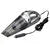 Portable handheld car vacuum cleaner with power cord on white background