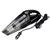 Black handheld car vacuum cleaner with transparent nozzle and 12V car plug