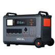 OSCAL PowerMax 3600 portable power station with display, control panel, and wheels