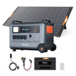 OSCAL portable power station with solar panel, charging cables, and case kit