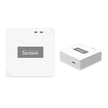 Sonoff ZigBee Bridge smart home hub in white, shown front and angled side view