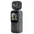 Compact handheld action camera with rotatable lens and touchscreen display