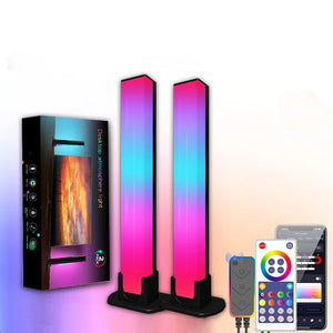 RGB desktop atmosphere light bars with remote, app control, and colorful lighting effects