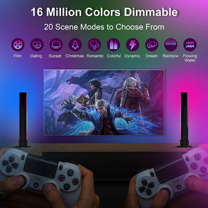 RGB dimmable gaming LED light bars display 16 million colors with TV and controllers