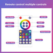 LED strip remote control with color wheel, timing, music mode and multiple function buttons