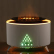 Modern air purifier with LED display and warm ambient lighting on a wooden surface