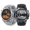 Two Zeblaze waterproof smartwatches with digital fitness and weather displays, grey and black bands