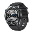 Black Zeblaze smart watch with digital and analog display, fitness and weather tracking