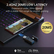 2.4GHz low latency USB adapter with 20ms response, laptop and gaming phone setup