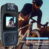Ultra wide angle 1080p video recorder with cyclist riding road bike at sunset